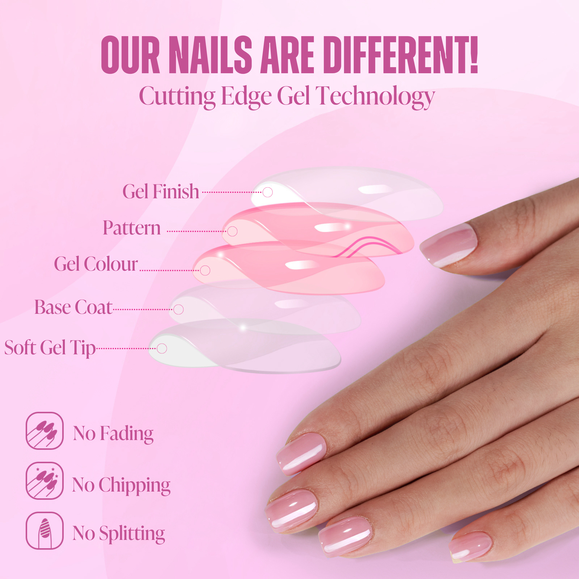 GELTECH™ Press-On Nails - PINK LEMONADE