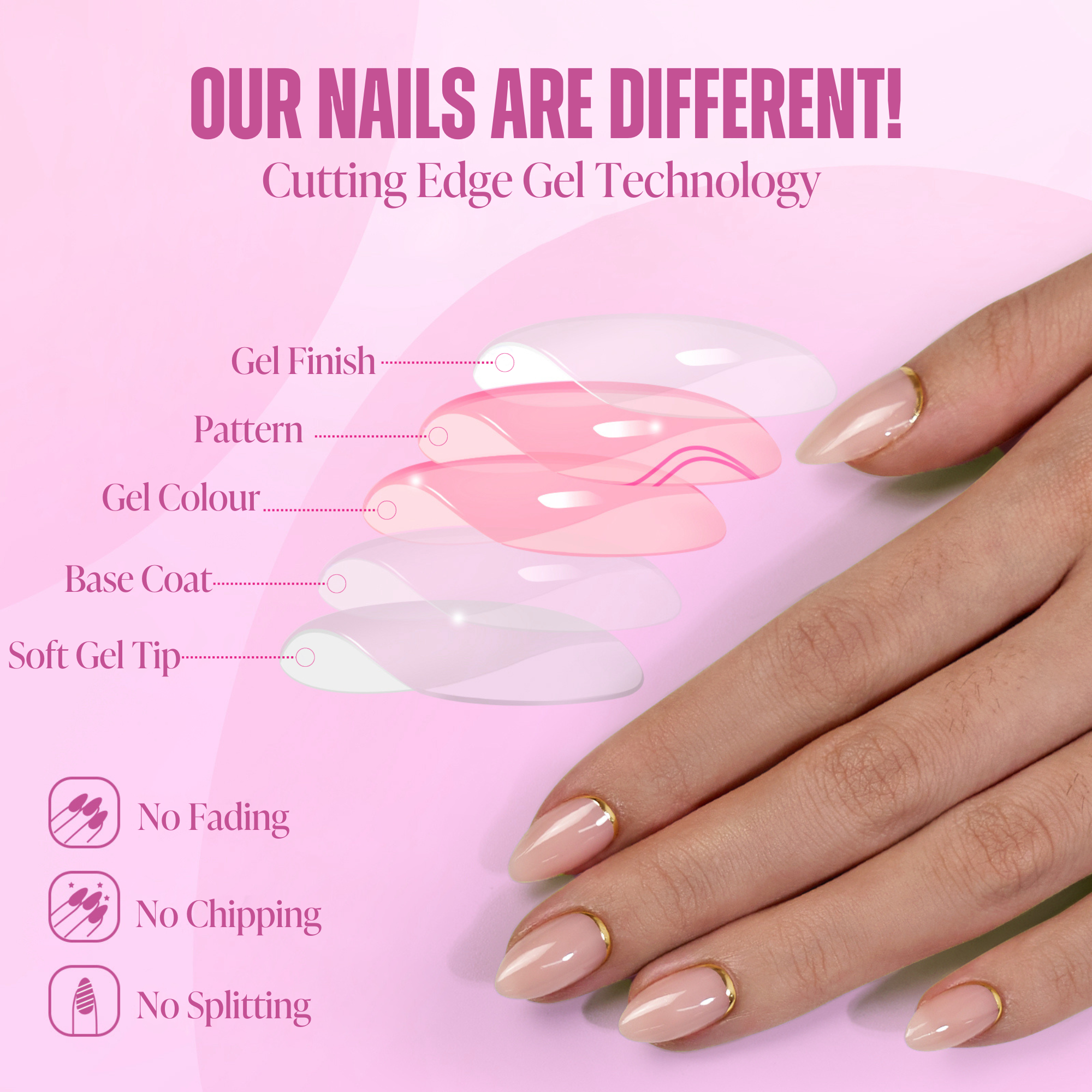 GELTECH™ Press-On Nails - GOLD LIQUEUR